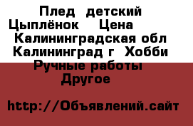 Плед  детский “Цыплёнок“ › Цена ­ 1 500 - Калининградская обл., Калининград г. Хобби. Ручные работы » Другое   